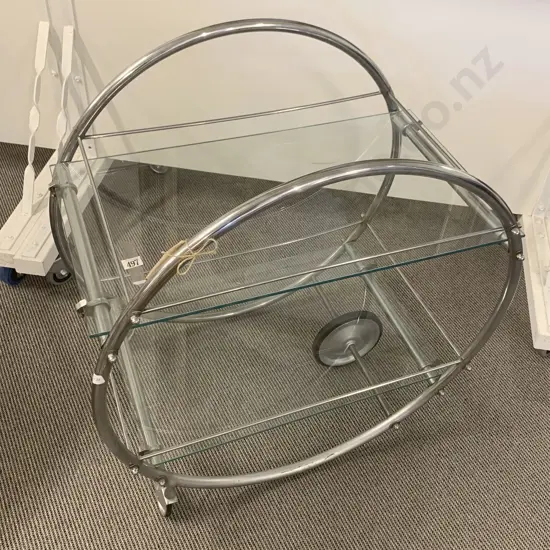 Chrome Art Deco Two Tier Tea Trolley