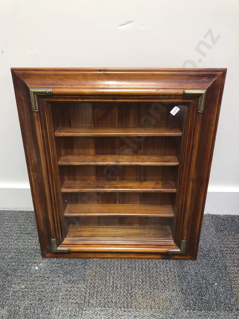 Wall-Hanging Glazed Display Shelf Image 1++