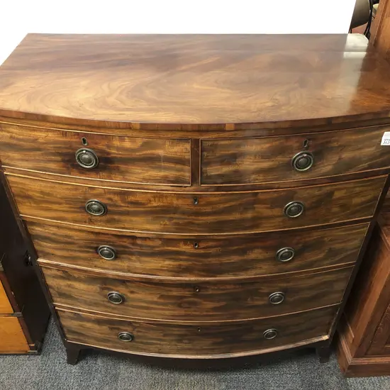 Regency Mahogany Bow Front Chest of Drawers