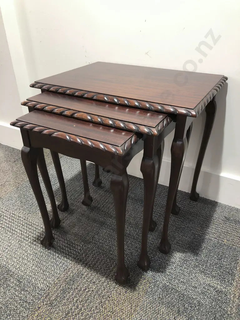Mahogany Nest of Three Tables Image 1++