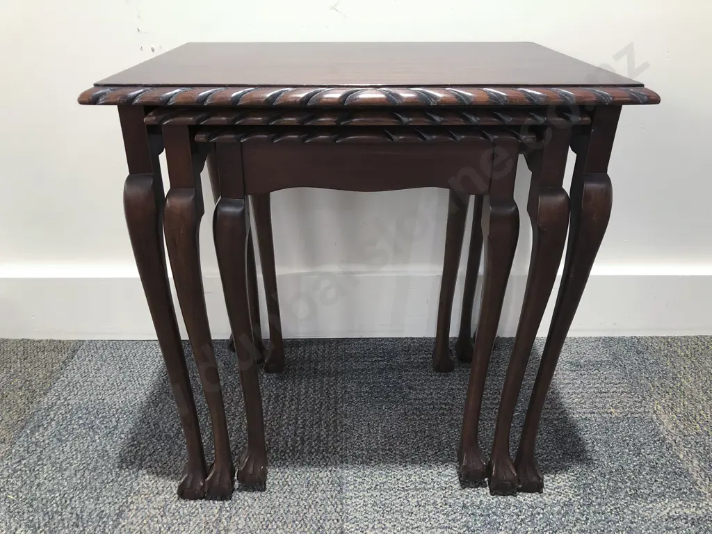 Mahogany Nest of Three Tables Image 1++