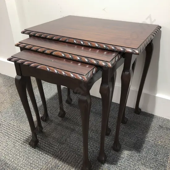Mahogany Nest of Three Tables