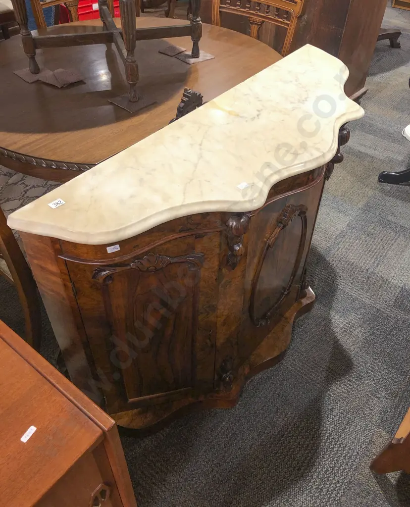 Victoria Burr-Walnut Marble Top Chiffonier Image 1++