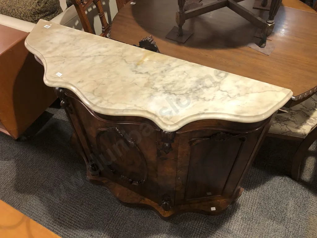 Victoria Burr-Walnut Marble Top Chiffonier Image 1++