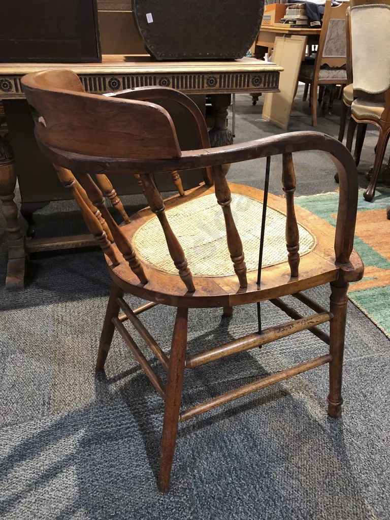 Oak Stick Back Tub Chair Image 1++