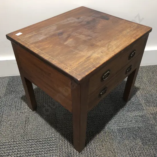 Inlaid Lidded Compartment with False Drawer Front