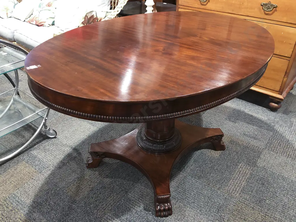 William IV Oval Mahogany Dining Table Image 1++