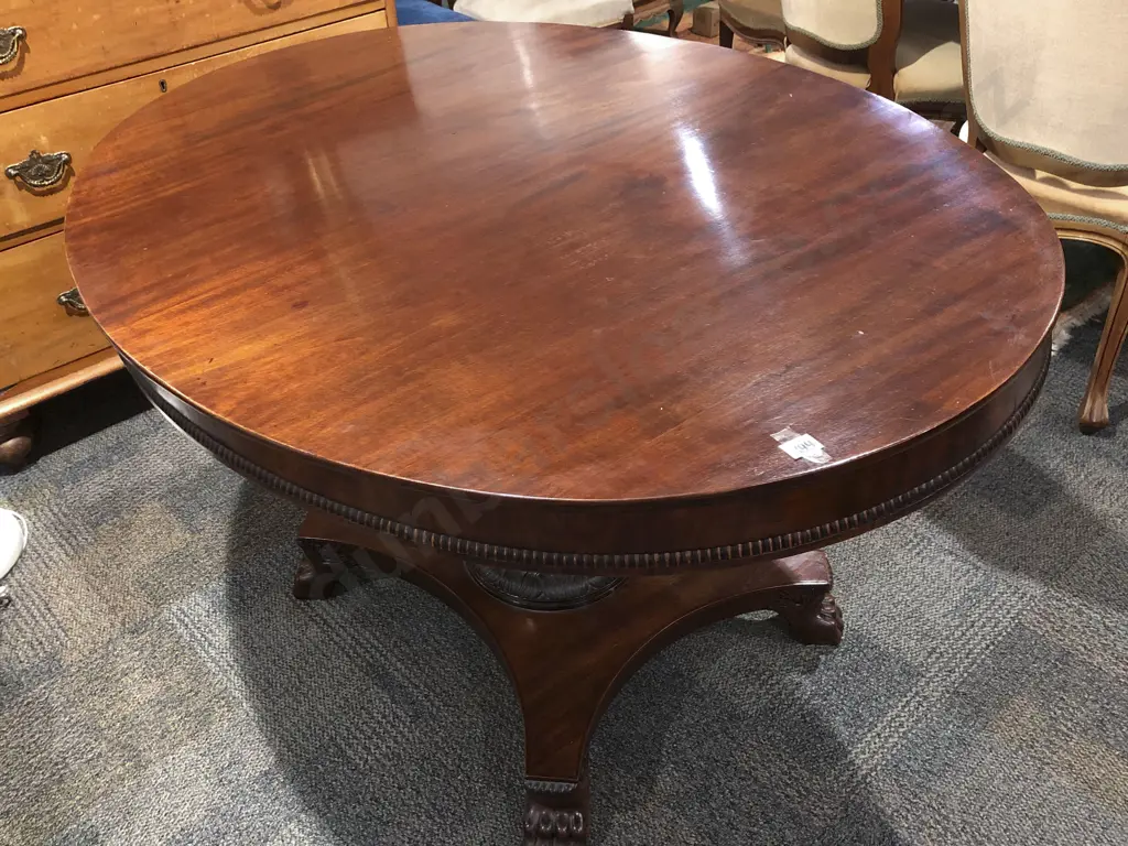 William IV Oval Mahogany Dining Table Image 1++