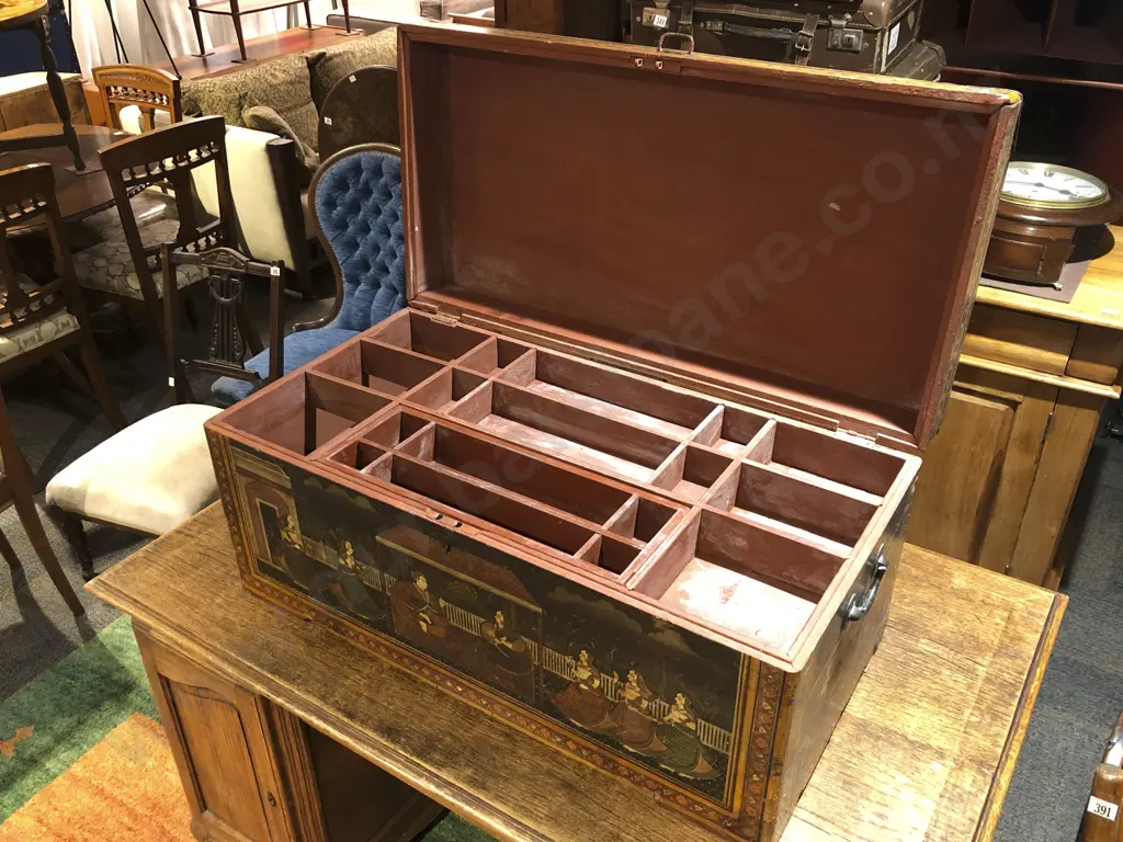 Antique Indian Dowry Trunk Image 1++