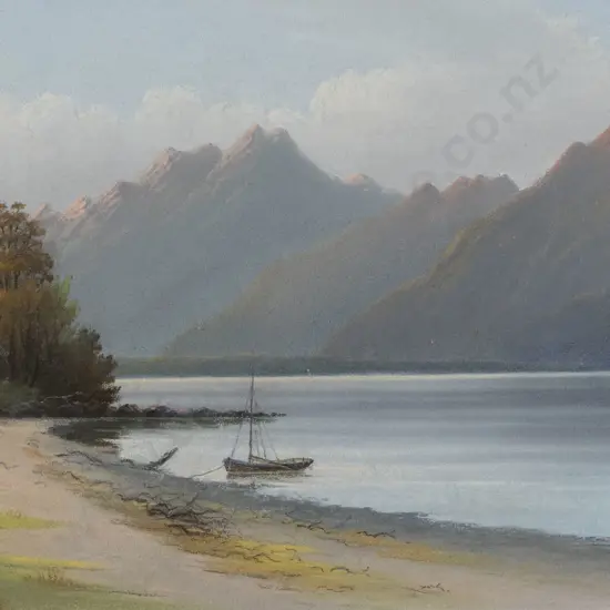 J D Perrett (1859 - 1937) - Franklin Mountains Lake Te Anau
