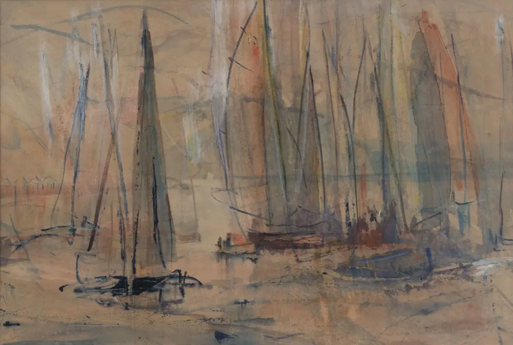 Tui McLauchlan (1915-2004) - Boating at Paremata Image 1++