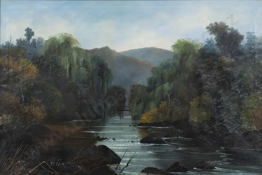 George Edmund Pruden (1870-1944) - Untitled River Scene Image 1++