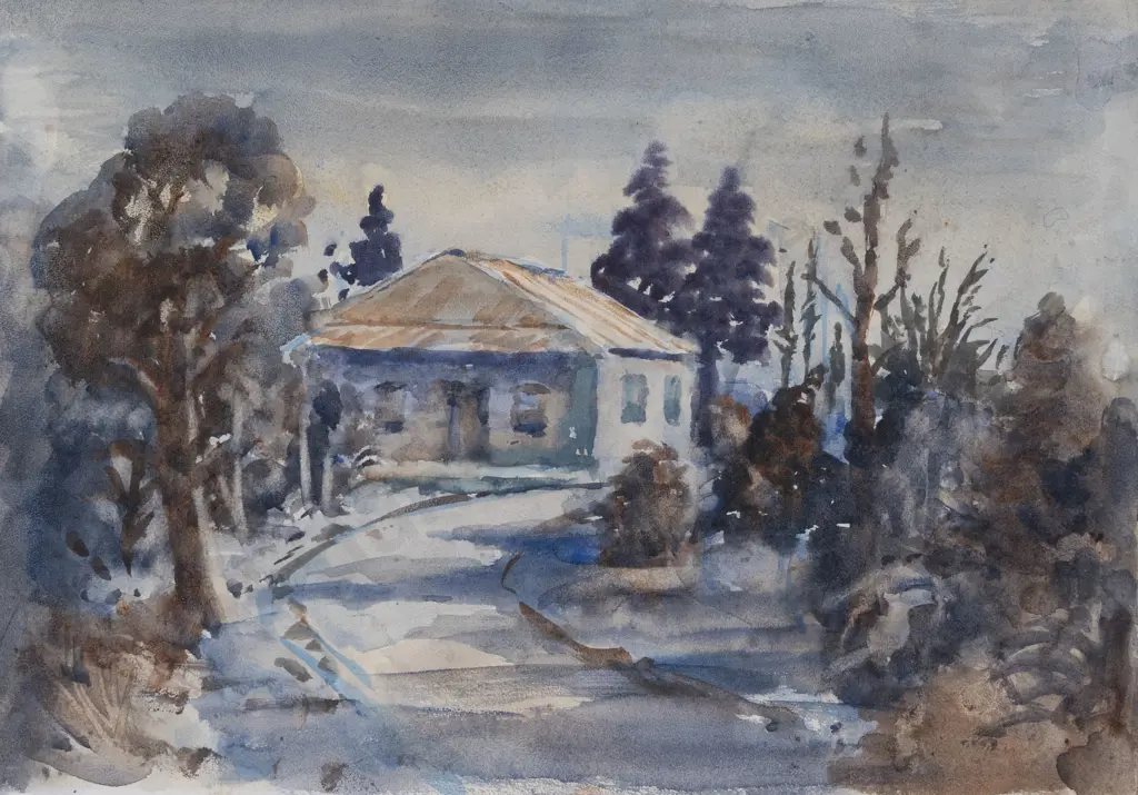 Carl Laugesen (1900 - 87) - Moonlit Cottage Image 1++
