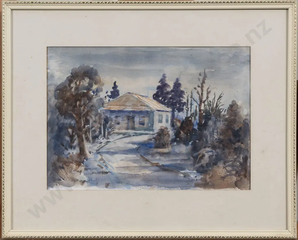 Carl Laugesen (1900 - 87) - Moonlit Cottage Image 1++