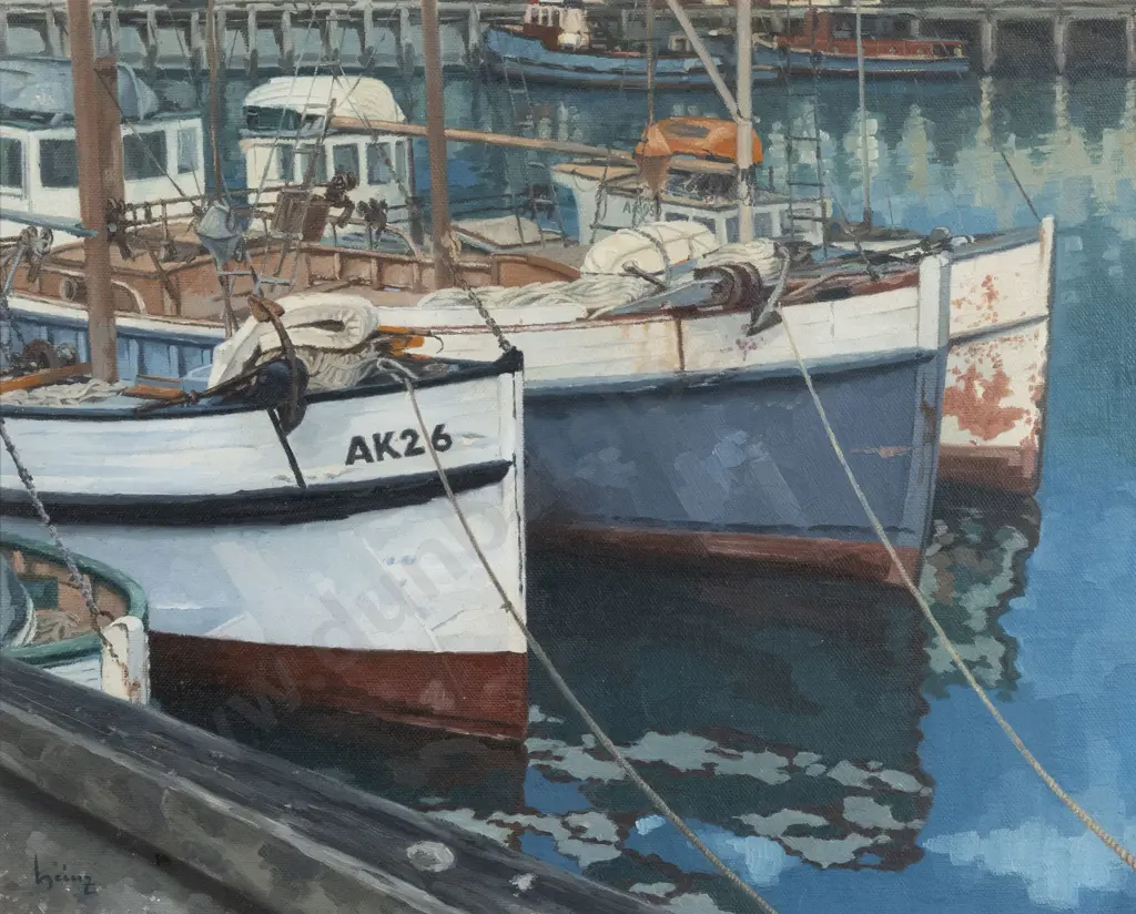 Valerie Olga Heinz (b1928) - Study of Fishing Boats Image 1++