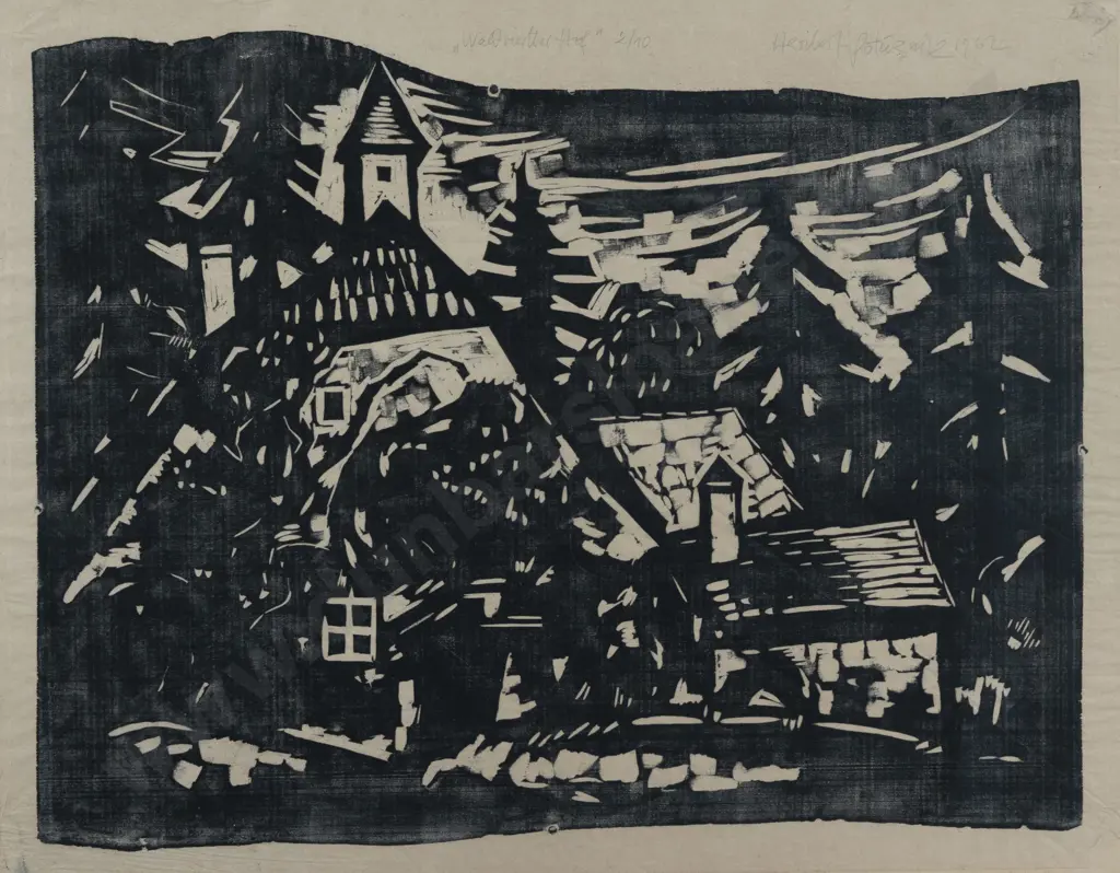 Heribert Potuznik (Austrian 1910 - 1984) - Wahlviertler Hof Image 1++