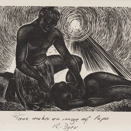 Rona Dyer (b 1923 - 2021) - Tane Makes an Image of Papa