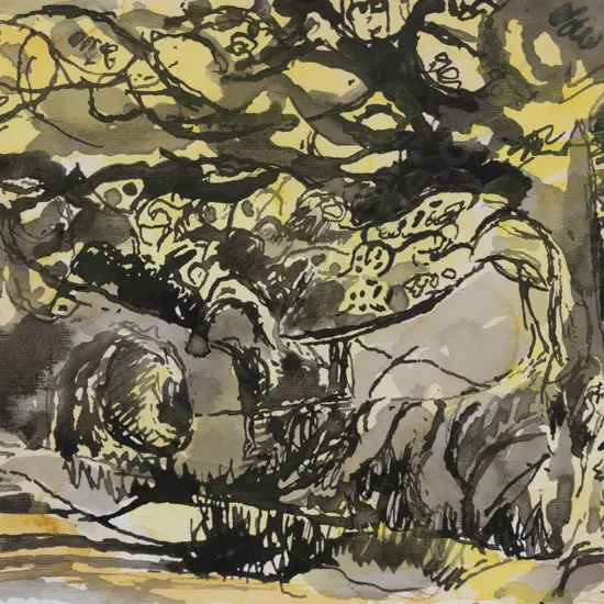 Unknown Artist - Oak Trees in May