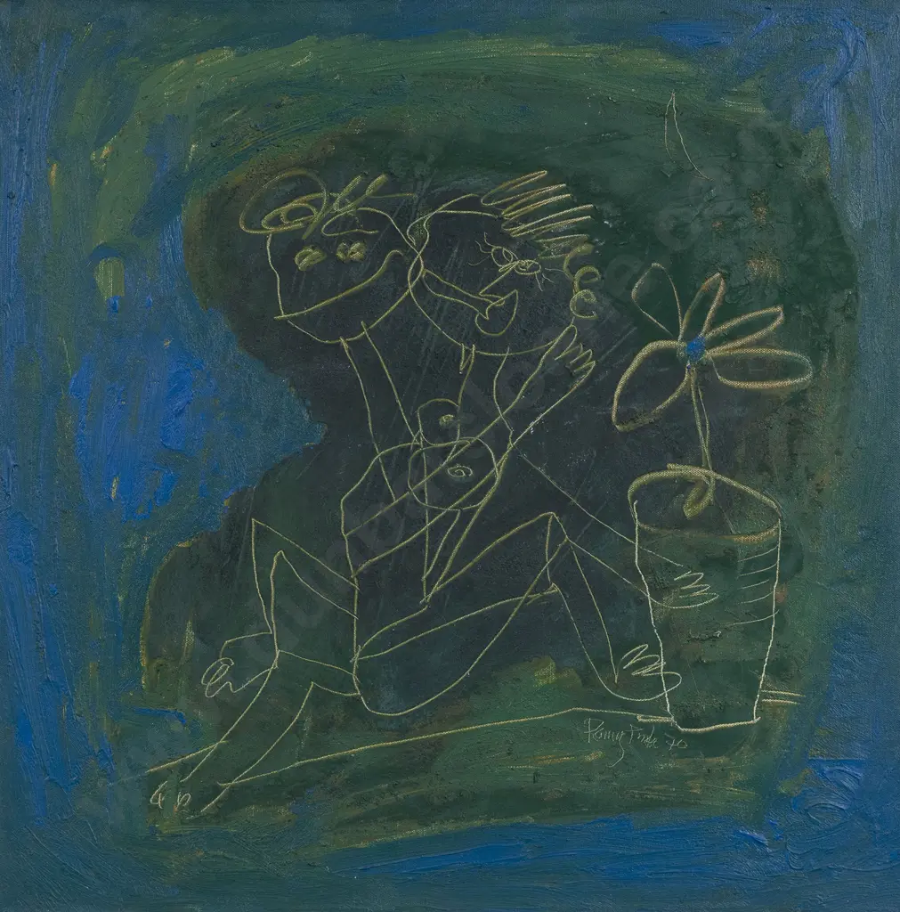 Fernando Ramos Prida (Mexican b 1937) - Su Maceta Y Su Luna Image 1++