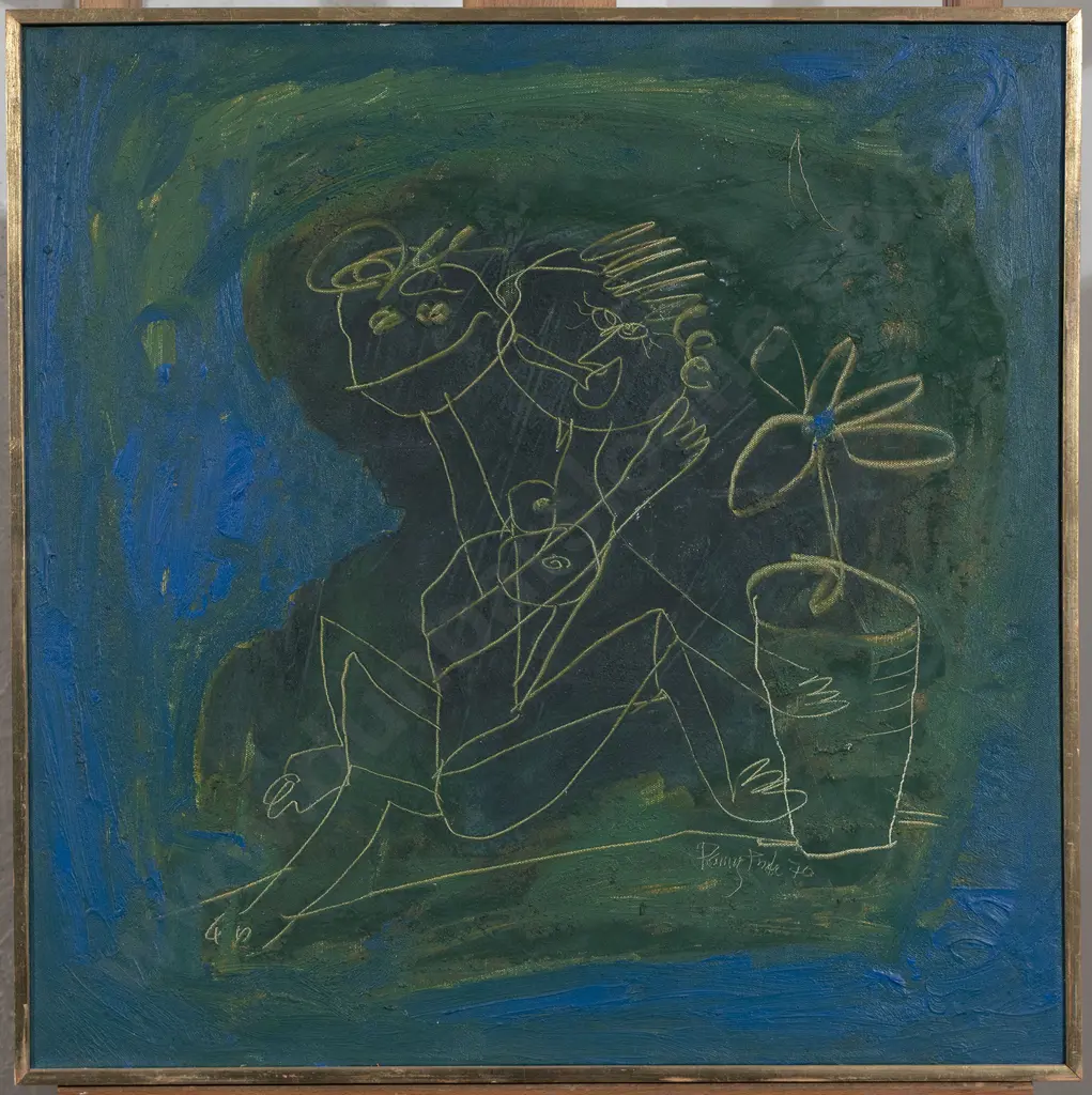 Fernando Ramos Prida (Mexican b 1937) - Su Maceta Y Su Luna Image 1++