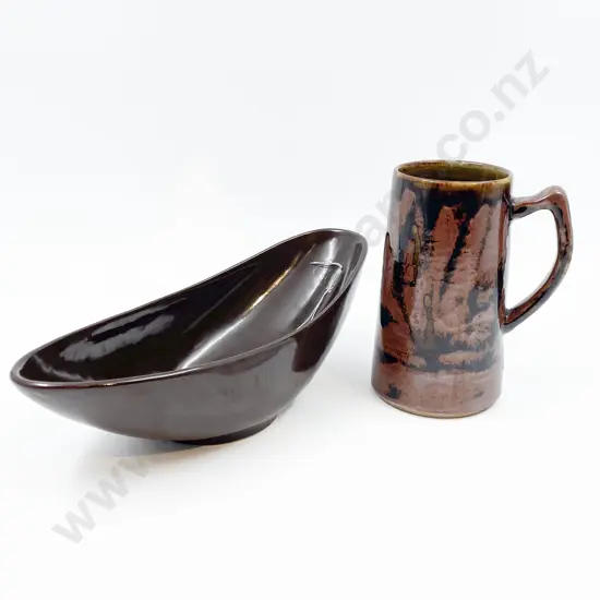 NZ Pottery Fruit Bowl and Tankard