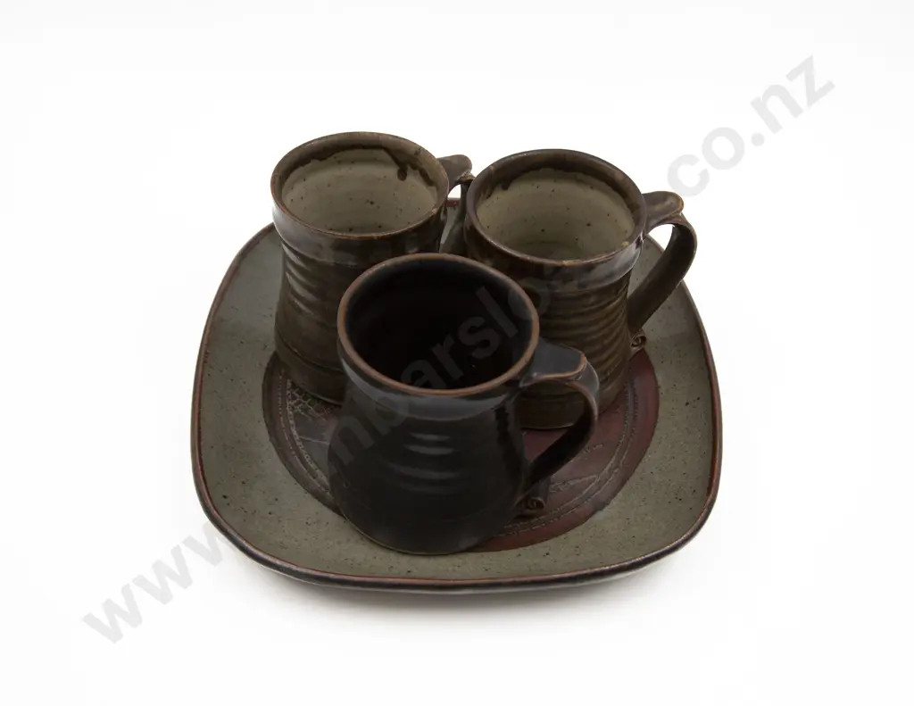 Three St Ives Pottery Mugs Image 1++