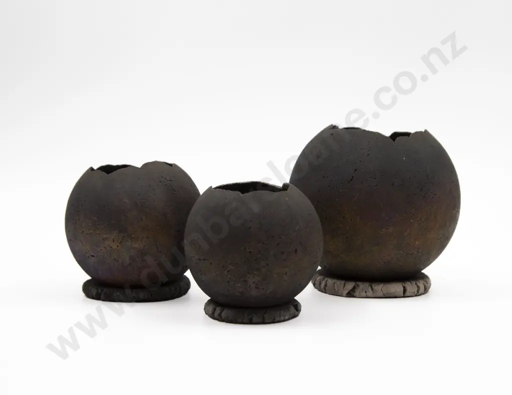 Maureen Hunter Three Raku Fired Vessels Image 1++