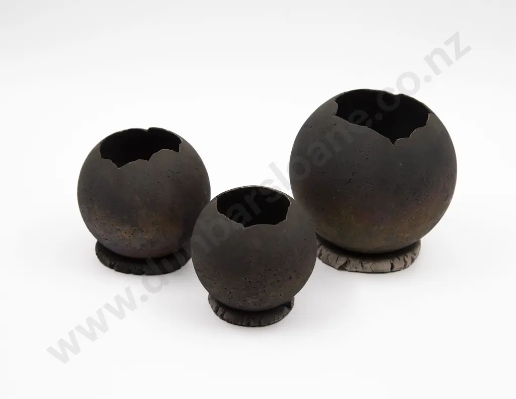 Maureen Hunter Three Raku Fired Vessels Image 1++
