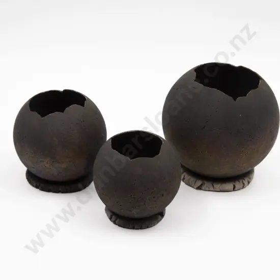 Maureen Hunter Three Raku Fired Vessels