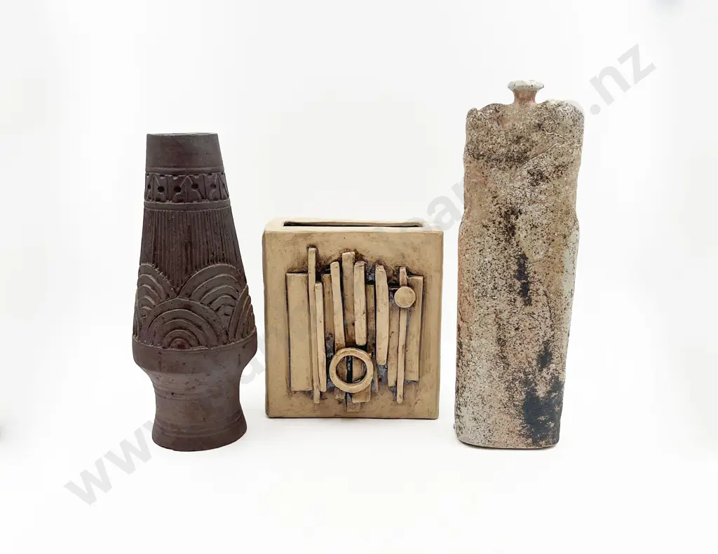 June Gillies Slab Form Vase & Two Others Image 1++