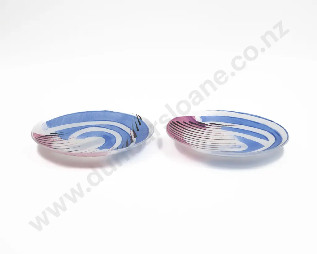 Pair Lynley Adams Slumped Glass Plates Image 1++