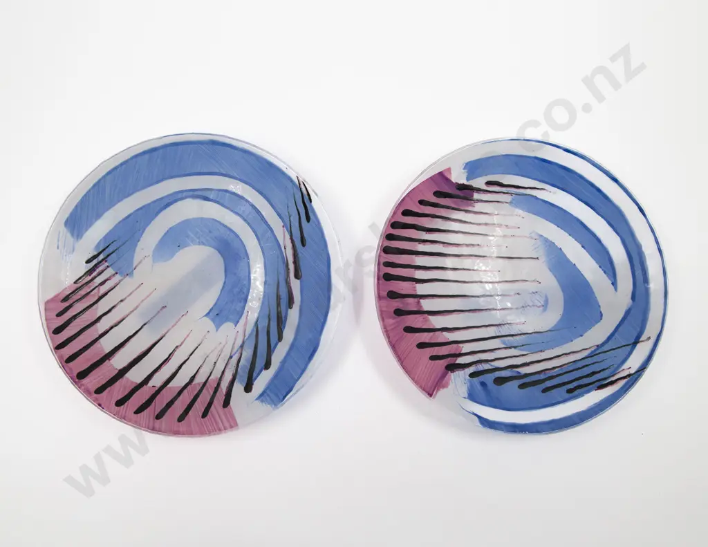 Pair Lynley Adams Slumped Glass Plates Image 1++