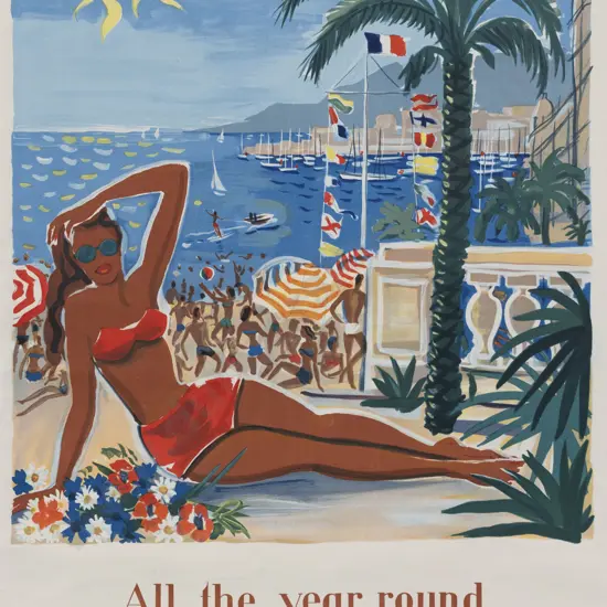 Vintage French Riviera Tourist Poster