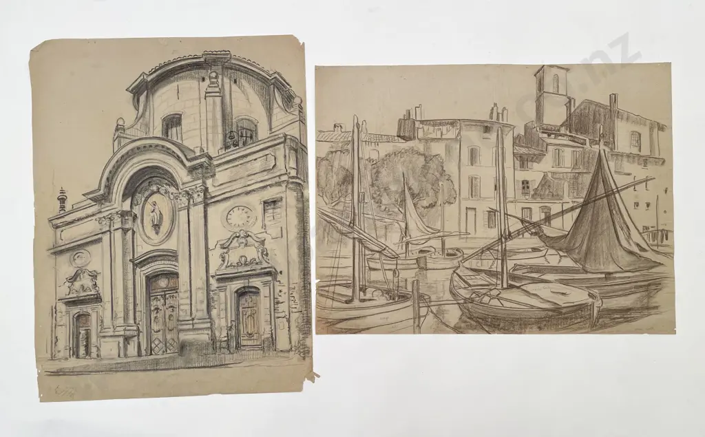 John Weeks (1888 - 1965) - Four Architectural Studies Image 1++