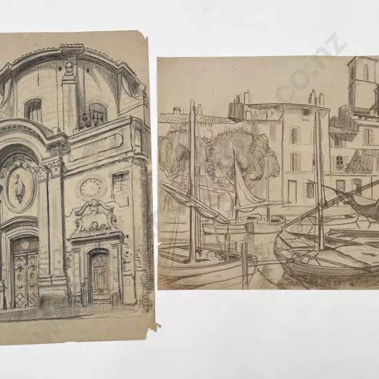 John Weeks (1888 - 1965) - Four Architectural Studies