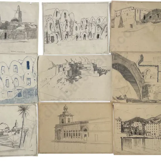 John Weeks (1888 - 1965) - Fourteen North African Sketches (unframed)