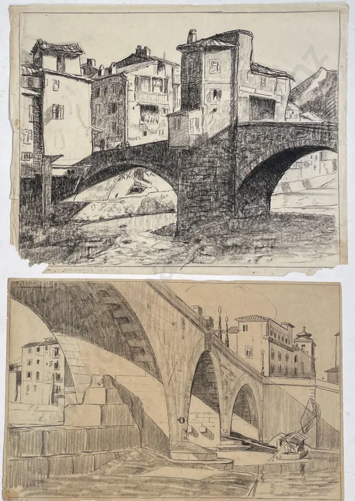 John Weeks (1888 - 1965) - Four Architectural Studies (unframed) Image 1++