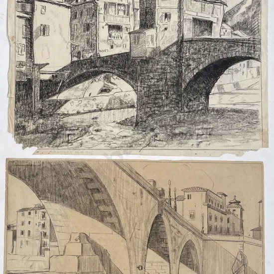 John Weeks (1888 - 1965) - Four Architectural Studies (unframed)