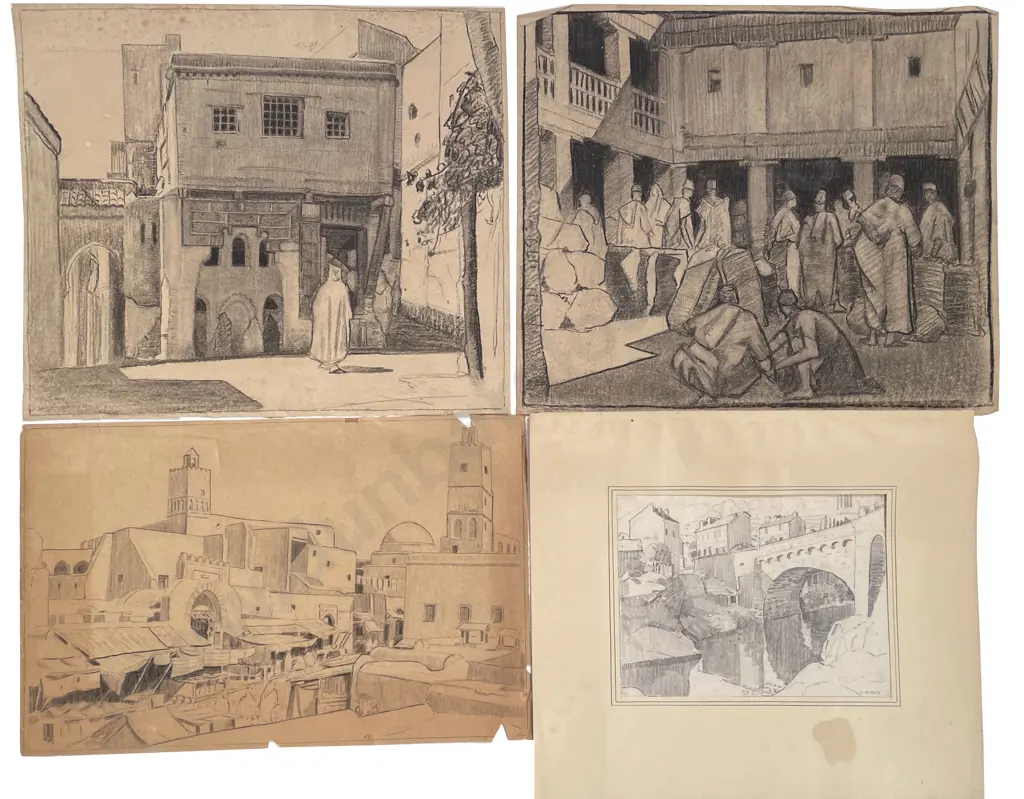 John Weeks (1888 - 1965) - Four Architectural Studies (unframed) Image 1++