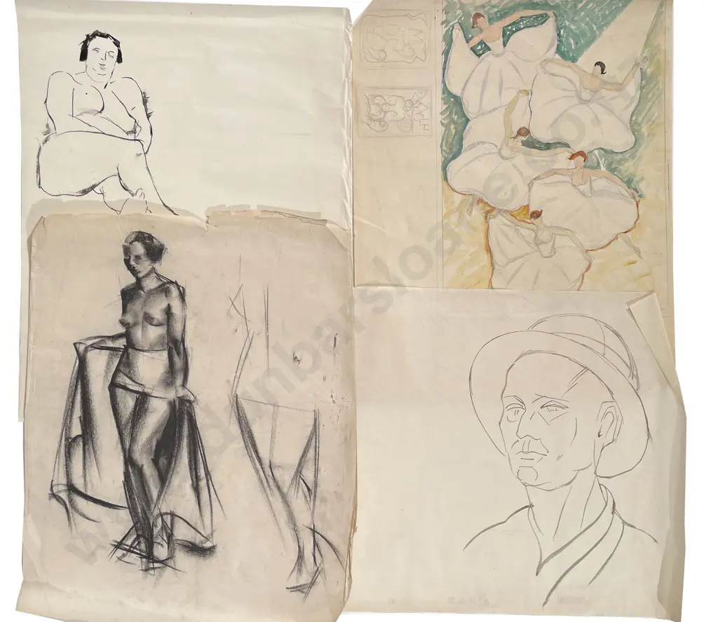 John Weeks (1888 - 1965) - Eight Figural Studies (unframed) Image 1++