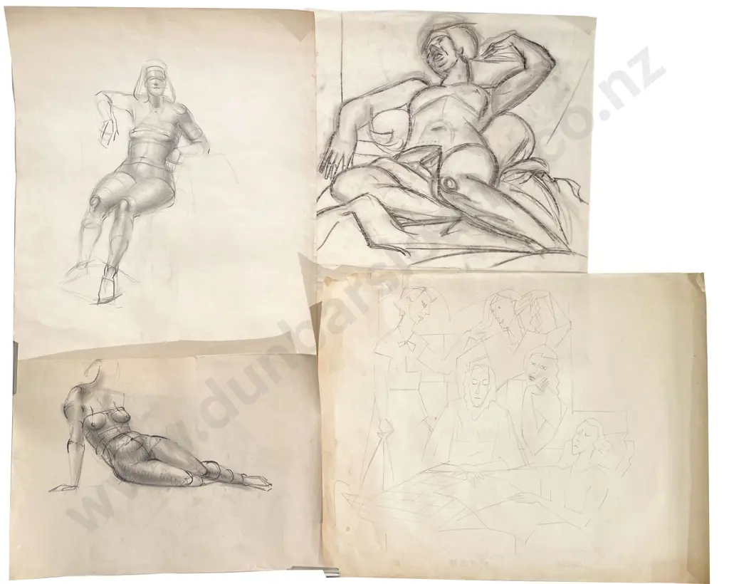 John Weeks (1888 - 1965) - Eight Figural Studies (unframed) Image 1++