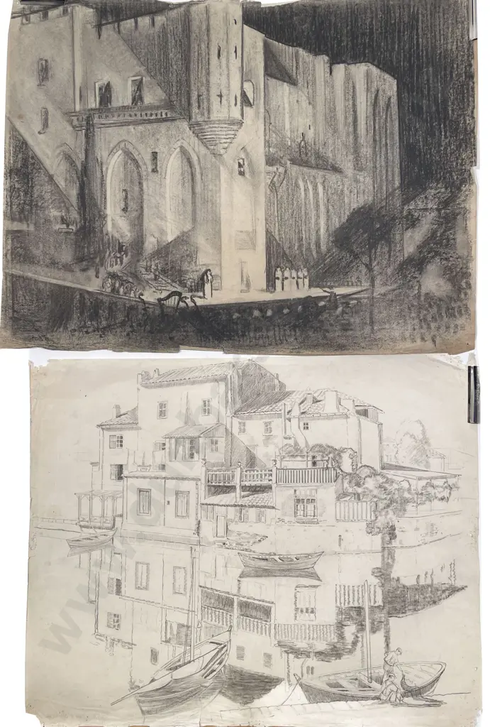 John Weeks (1888 - 1965) - Four Architectural Studies (unframed) Image 1++