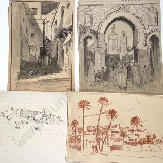 John Weeks (1888 - 1965) - Five Architectural Studies (unframed)