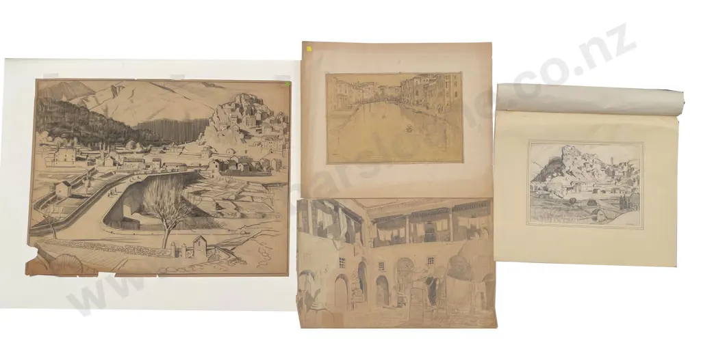 John Weeks (1888 - 1965) - Four Architectural Studies (unframed) Image 1++