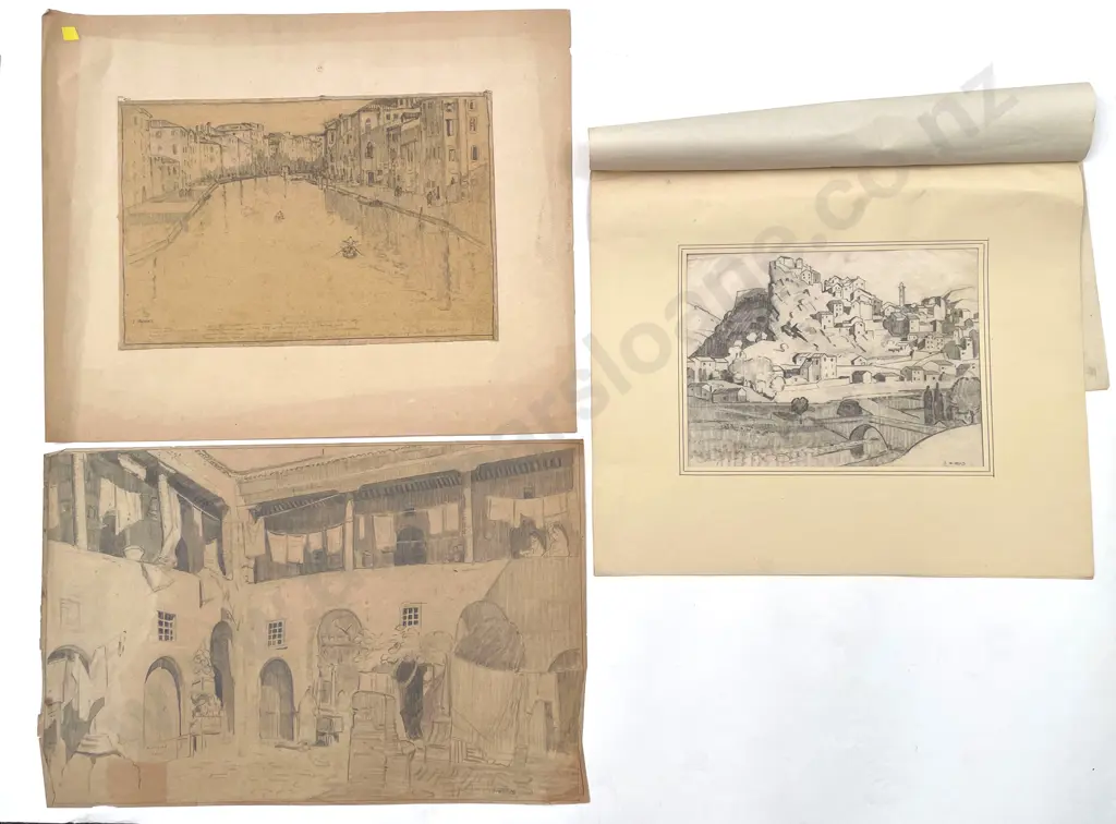 John Weeks (1888 - 1965) - Four Architectural Studies (unframed) Image 1++