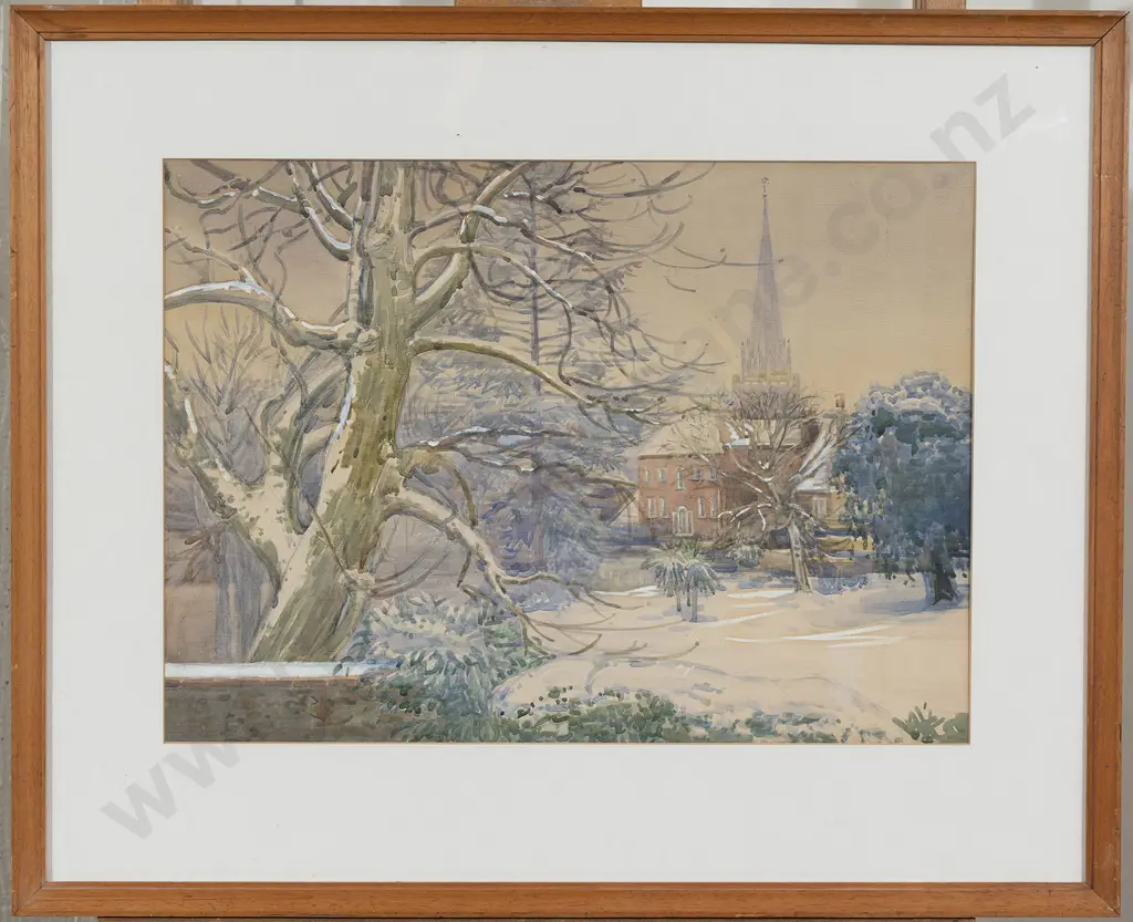 European Watercolour Winter Scene Image 1++