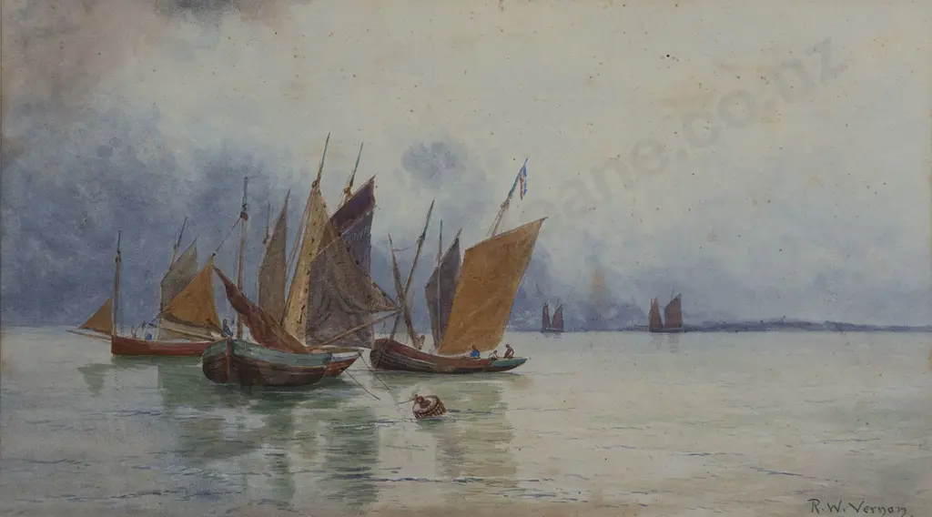 R W Vernon - Boats in Harbour Image 1++
