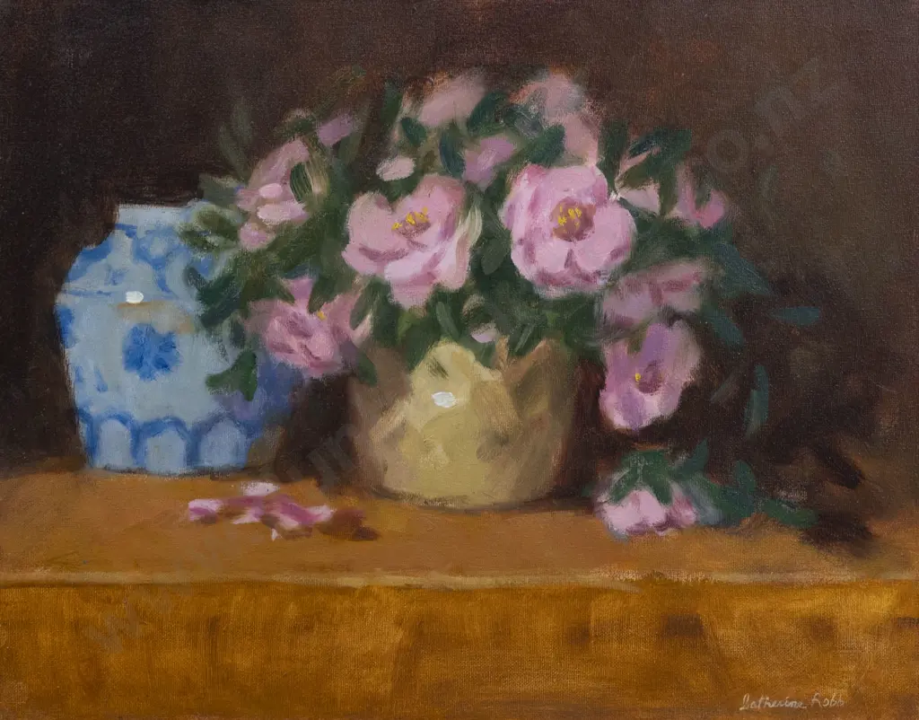 Catherine Robb - Still Life with Pink Camellias Image 1++
