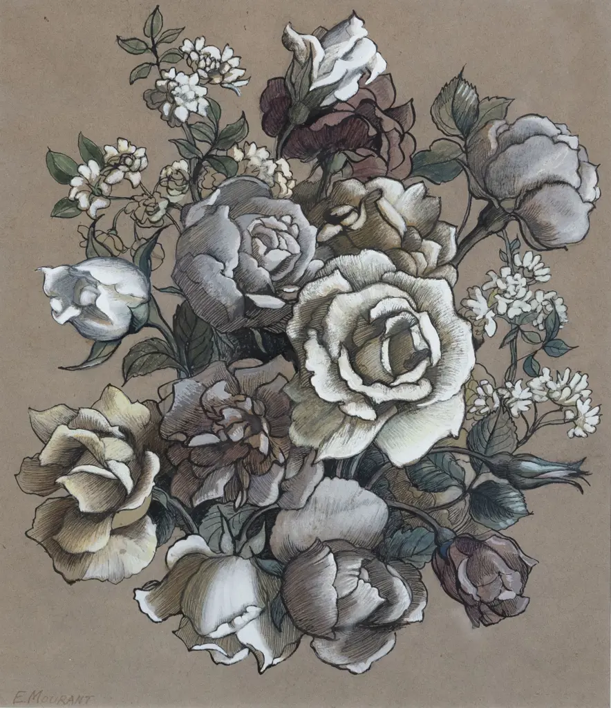 Elise Mourant (1921 - 1990) - Roses Image 1++