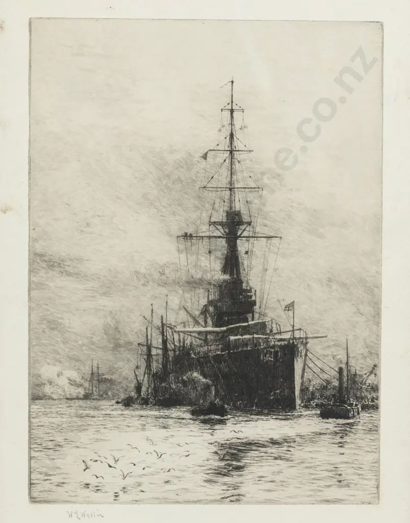 William Lionel Wyllie - Ship in Port & Other Image 1++